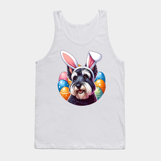 Scottish Terrier with Bunny Ears Celebrates Easter Joy Tank Top by ArtRUs